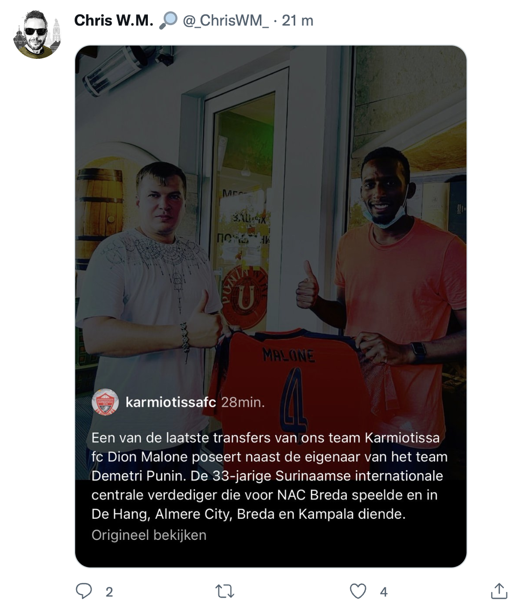 Dion Malone naar Karmiotissa FC